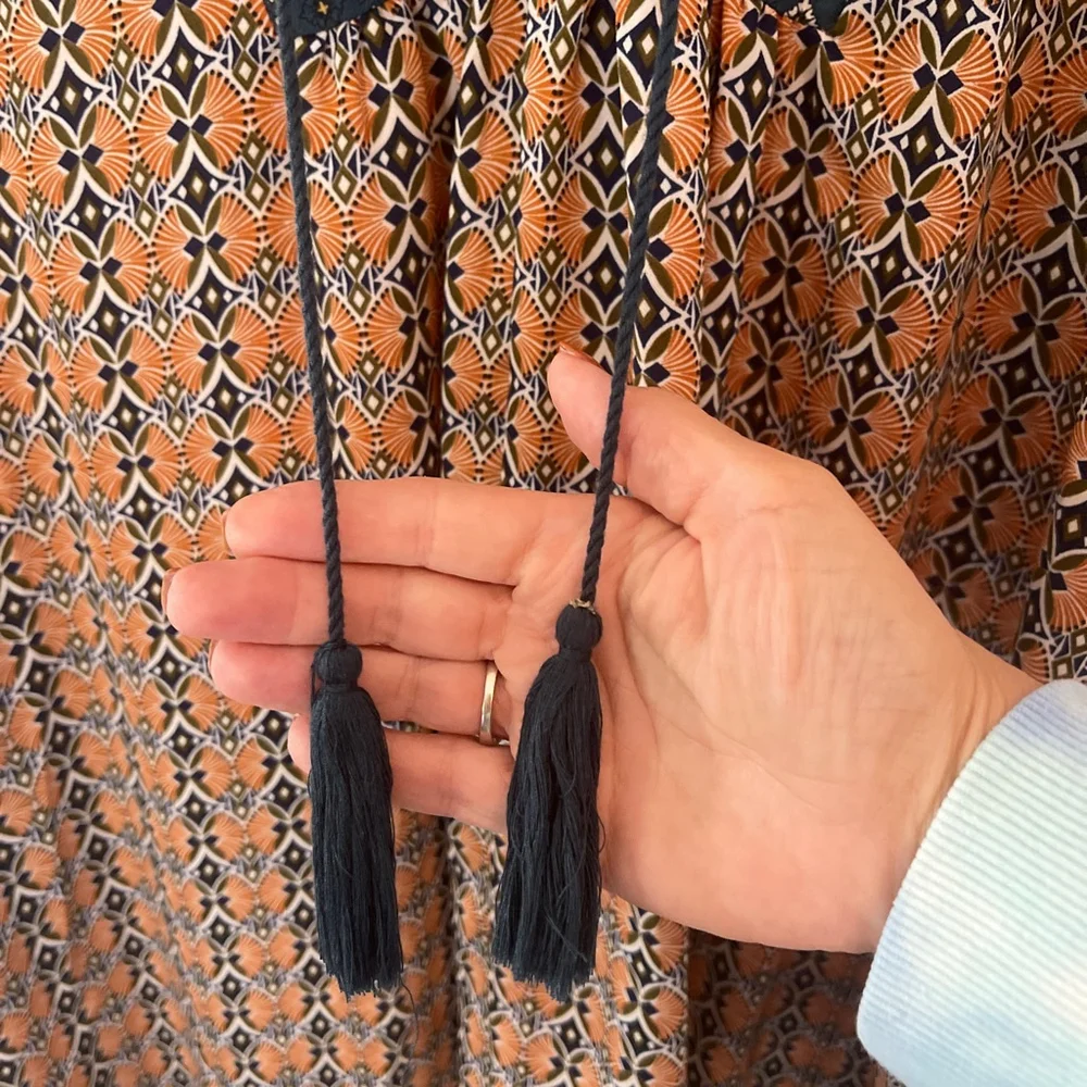 Women's Suzanne Betro Boho Festival Dress 1X Orange Teal - Picture 3 of 6